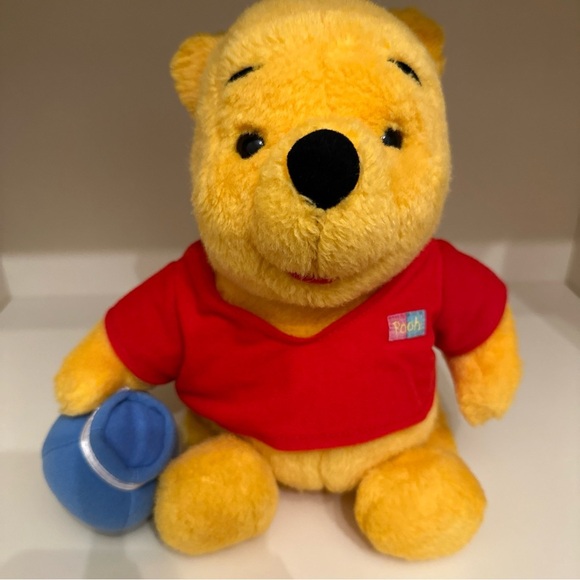 Vintage Disney's Winnie The Pooh 1994 Teddy Bear Plush With Honey Pot Mattel 12’ - Picture 2 of 11